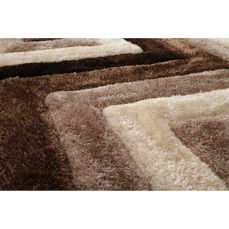 Mateos Shag Collection Geometric Area Rug