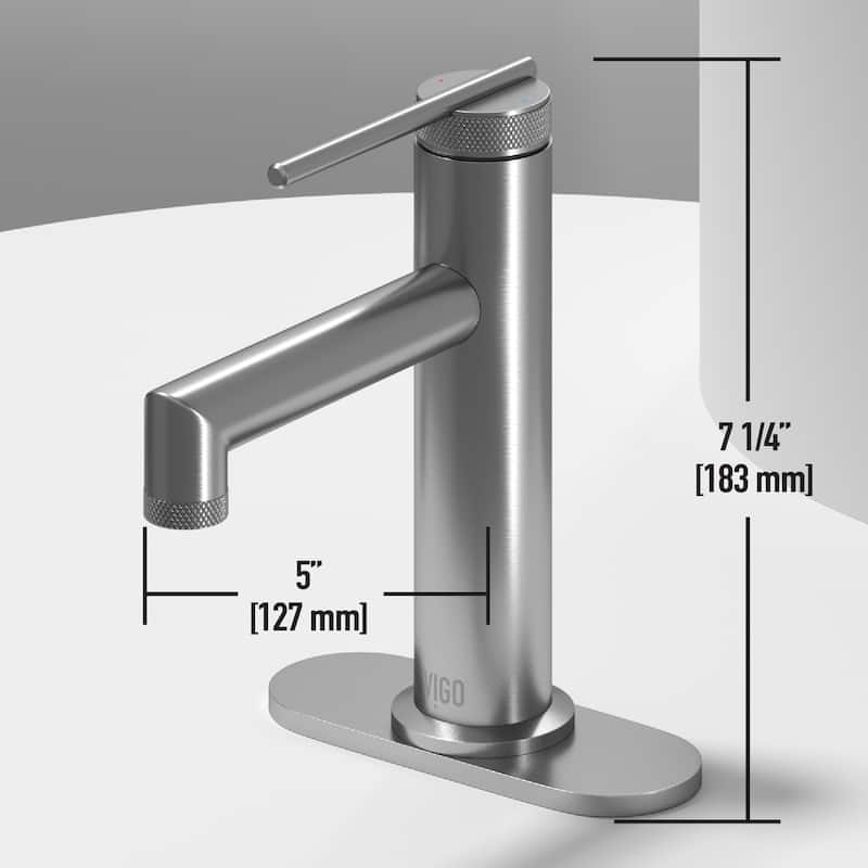 VIGO Sterling 7" H Single Handle Single Hole Bathroom Faucet