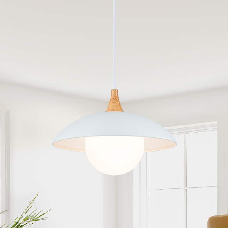 Starsky 1-Light Scandinavian Nordic Dome Pendant - White