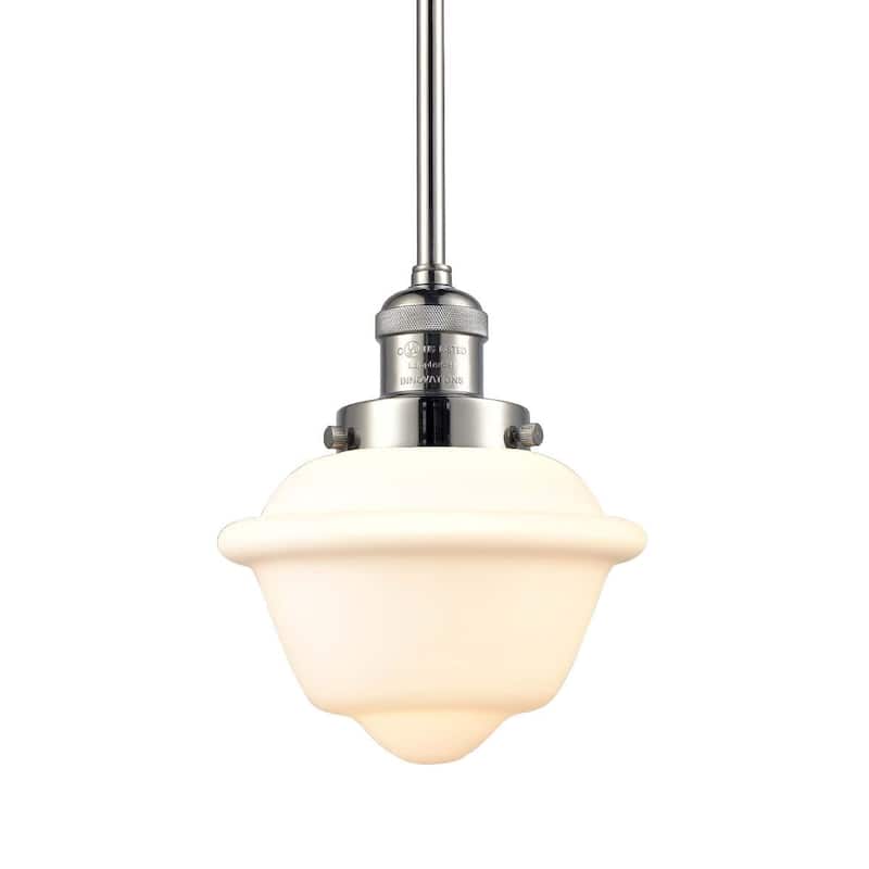 Innovations Lighting Small Oxford Single Light 8" Wide Mini Pendant - Polished Nickel / Matte White Cased