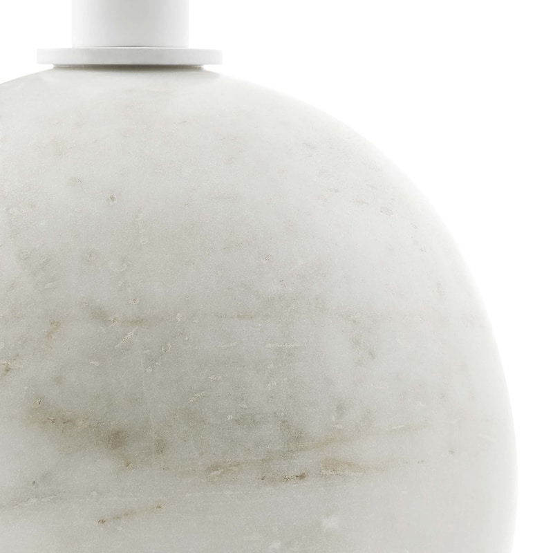 Aliza Round White Marble Side Table with White Marble Base