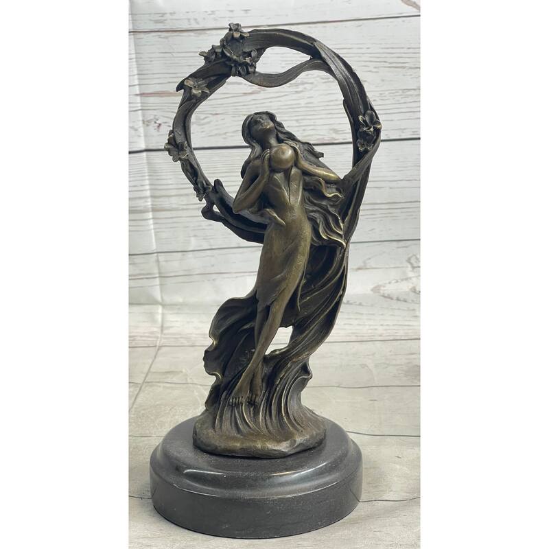 Dream Goddess By Renowned French Artist Augustine Moreau Bronze Sculpture Statue