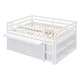 preview thumbnail 8 of 10, Full Low Loft Bed with Rolling Portable Desk & Shelves, Wood Loft Bed Frame with 4 Drawers for Kids & Teens, Boys, Girls White