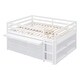 preview thumbnail 8 of 34, Twin/Full Size Low Loft Bed with Retractable Writing Desk and 4 Drawers, Wooden Loft Bed Frame w/ Lateral Portable Desk & Ladder