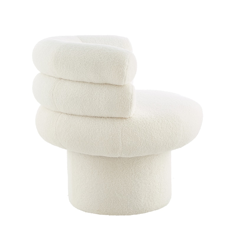 Christopher Knight Home - Swivel Bliss American Design Upholstered Round Swivel Barrel Chair with Teddy Fleece Fabric