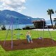 preview thumbnail 2 of 7, Metal Swing Set with Glider,Two Swing Seats and Adjustable Height,Outdoor Heavy Duty A-Frame Suitable for Playground - Purple