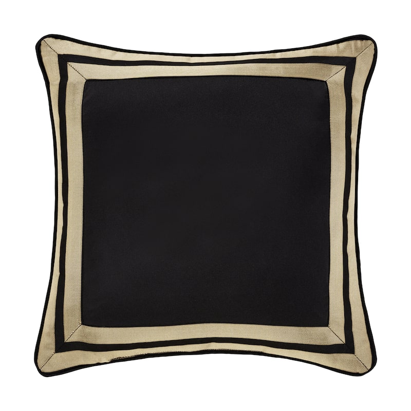 Calvari Black And Gold 20" Square Decorative Throw Pillow