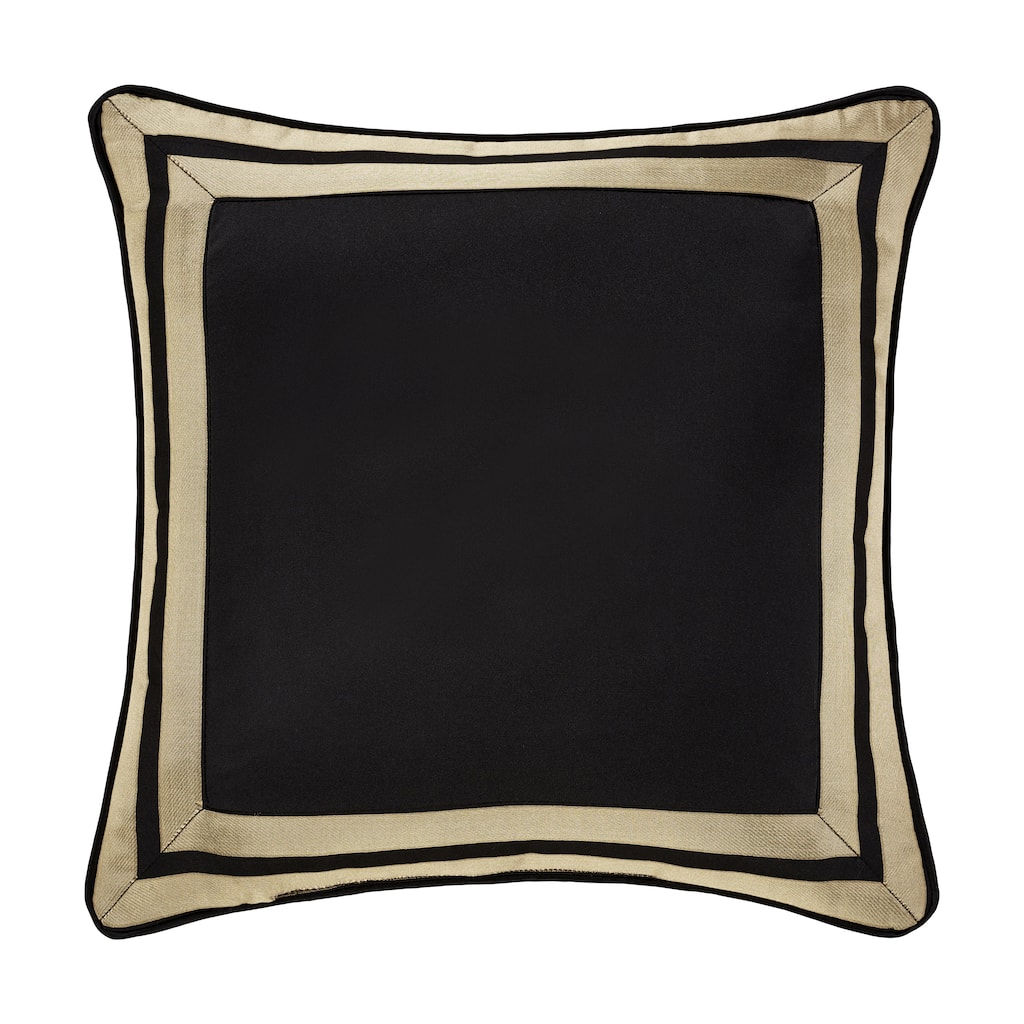 J. Queen New York Calvari Black And Gold 20" Square Decorative Throw Pillow