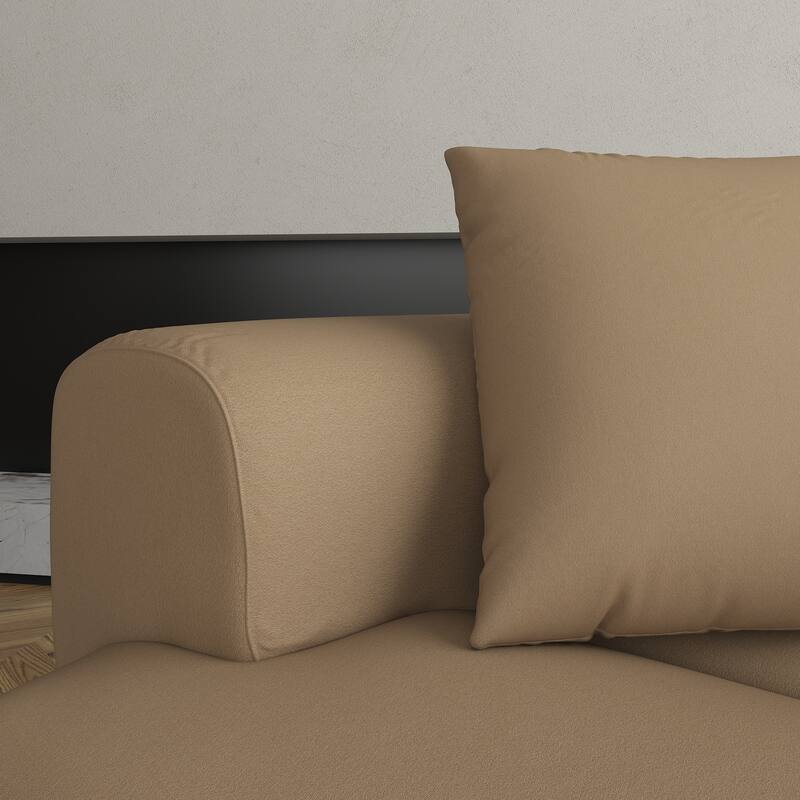 3-5 Seater Couch Comfy Upholstered Sofa with 3 Pcs Soft Pillows
