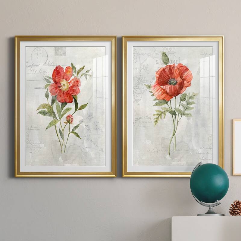 Linen Peony Premium Framed Print - Ready to Hang