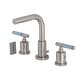 preview thumbnail 2 of 34, Kingston Brass Synchronous Two-Handle 3-Hole Deck Mount Widespread Bathroom Faucet with Brass Pop-Up Drain Brushed Nickel