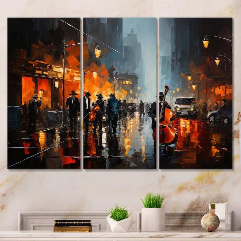 Designart "African American Harlem City" African American Wall Art Print Set