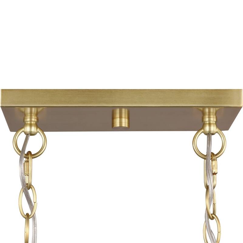 Adley Collection Three-Light Satin Brass Etched White Glass New Traditional Linear Chandelier - 26 in x 4 in x 17 in
