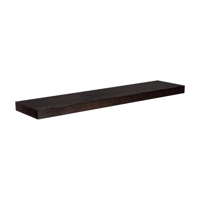 HomeRoots 75" Espresso Wooden Wall Mounted Floating Shelf