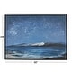 preview thumbnail 5 of 4, Blue Canvas Night Sky Landscape Living Room Framed Wall Art with Black Frame