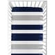 preview thumbnail 1 of 4, Sweet Jojo Designs Fitted Crib Sheet for the Navy Blue and Gray Stripe Collection