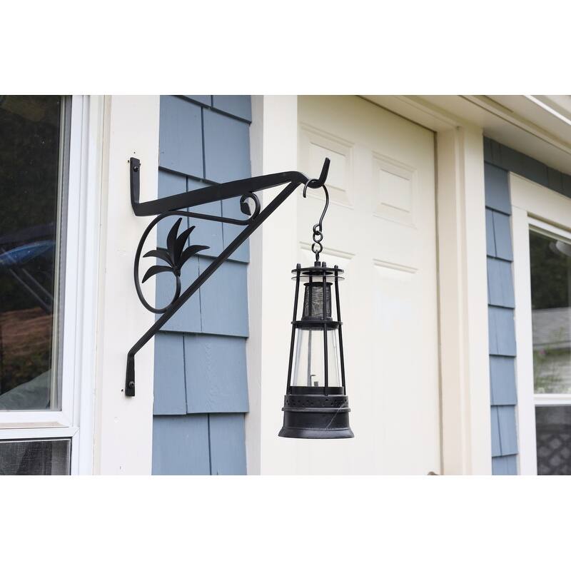Achla Designs Black Wrought Iron Indoor/Outdoor Large Morris Wall Bracket