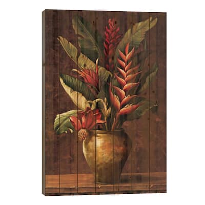 Tropical Arrangement I Print On Wood by Eduardo - Multi-Color