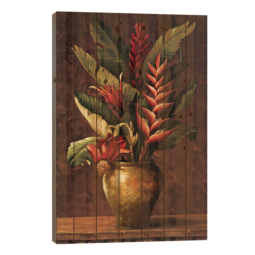 Tropical Arrangement I Print On Wood by Eduardo - Multi-Color