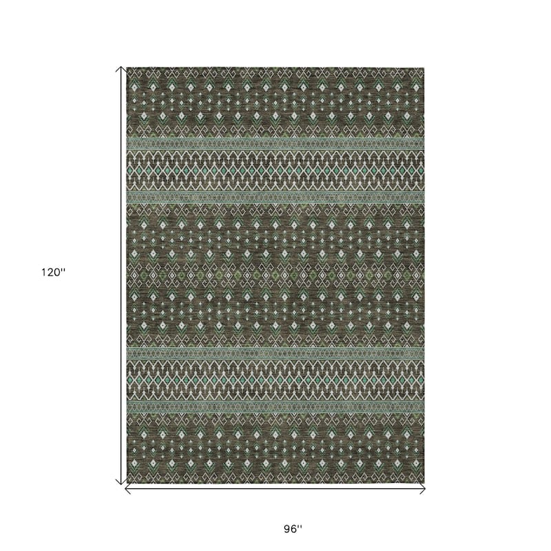 HomeRoots Tribal Transitional Rectangle Outdoor Rug