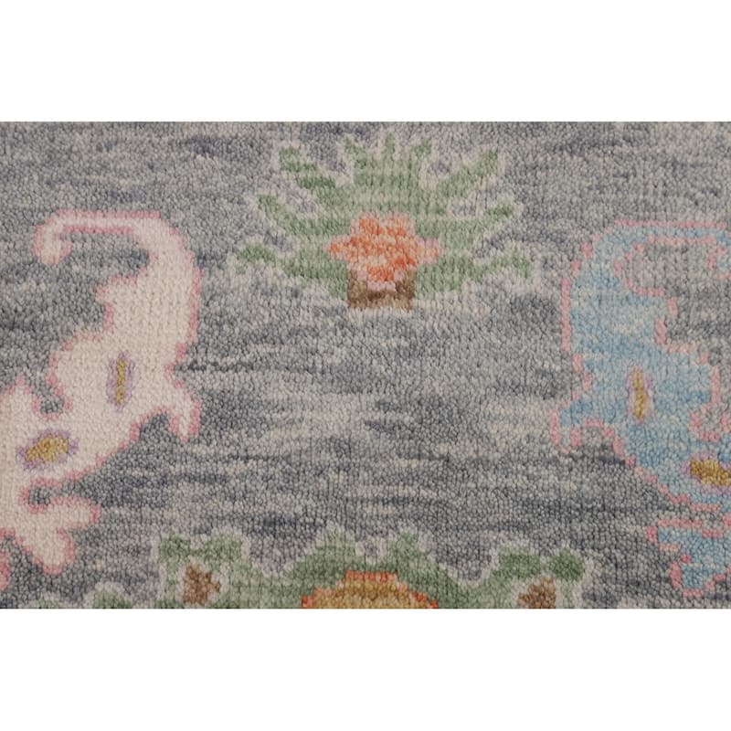 Floral Oushak Indian Area Rug Handmade Wool Carpet - 7'11" X 10'0"