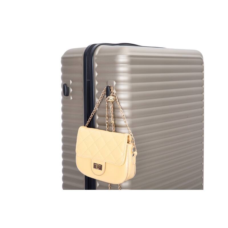 3 Piece ABS Lightweight Suitcase Luggage Sets with Two Hooks,TSA Lock