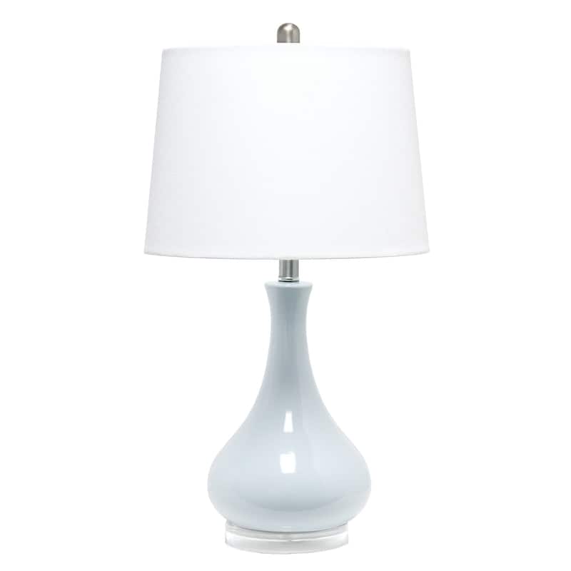 26.25 in. Light Blue Finish Table Lamp with White Shade, Sturdy Table Lamp for Living Rooms and Bedrooms