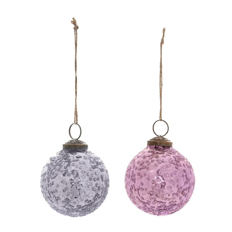 Distressed Glass Ball Ornament (Set of 6)