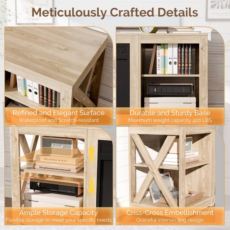 TV Stand with Optional Fireplace for TVs up to 70in Farmhouse Entertainment Center with Adjustable Shelves