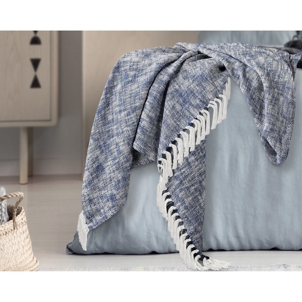 White and 2025 navy throw blanket