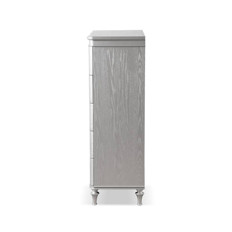 Furniture of America Seabliss Glam Solid Wood 5-Drawer Bedroom Chest