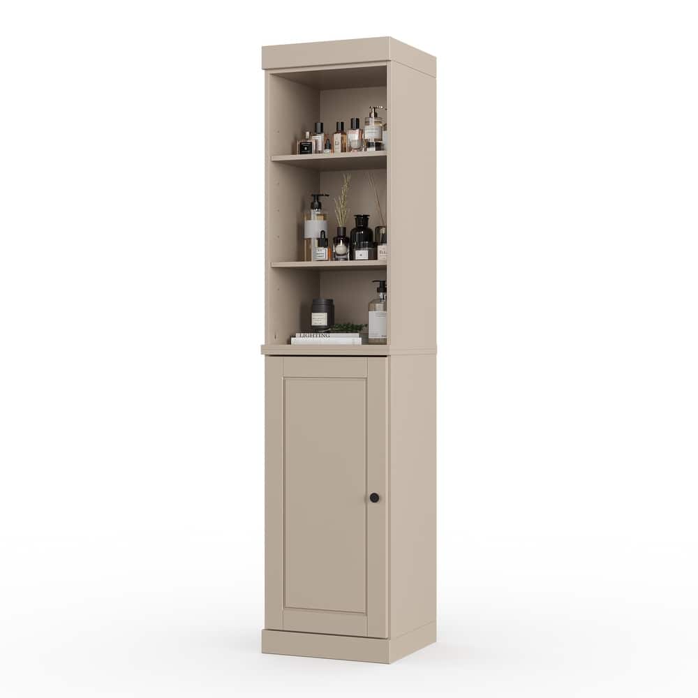 Palace Imports 100% Solid Wood 16.5" Bathroom Storage Cabinet with Solid Doors and Adjustable Shelves