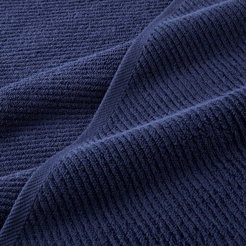 Madison Park Diagonal Ribbed Cotton Quick Dry Towel Set