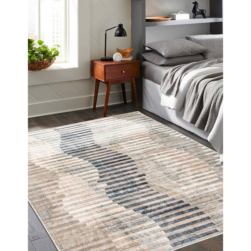ECARPETGALLERY Machine Woven Kalliope Beige Area Rug