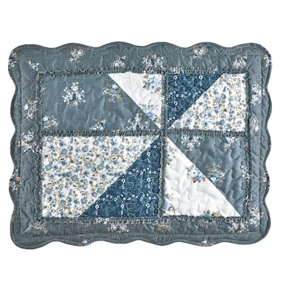 Eloise Triangle Patchwork Scalloped Edge Pillow Sham