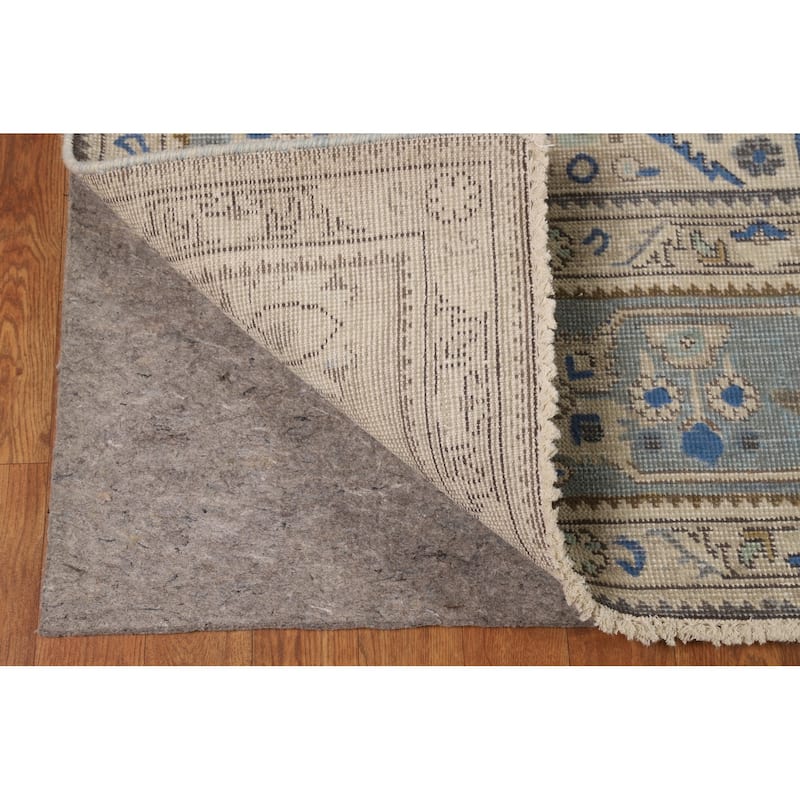 Tabriz Persian Area Rug Handmade Geometric Blue Wool Carpet - 8'0"x 11'0"
