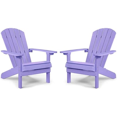 WINSOON All Weather HIPS Outdoor Plastic Adirondack Chairs Set of 2