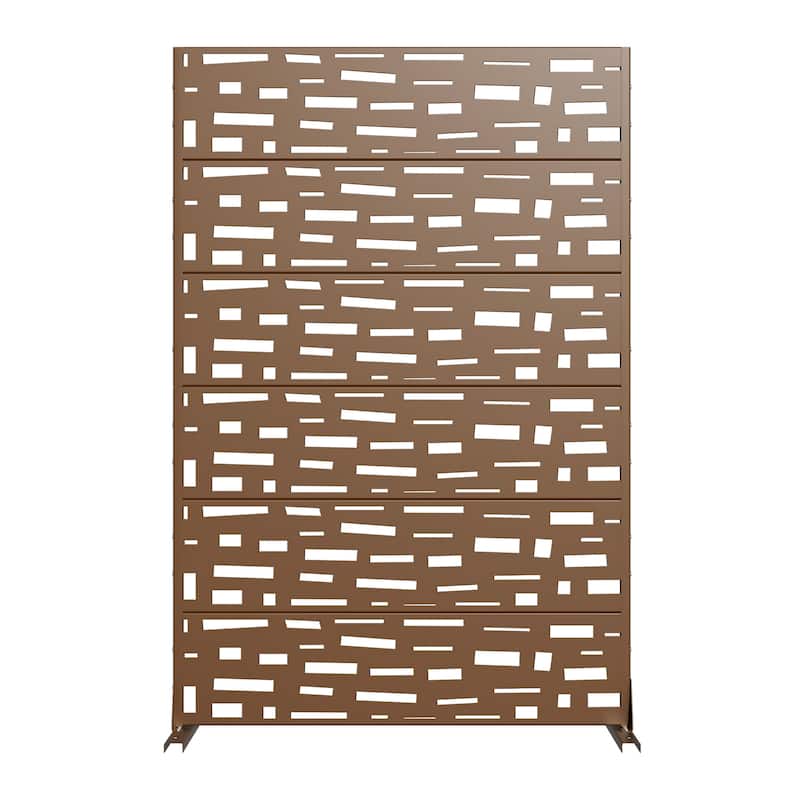 Dovelina 6ft.x 4ft. Outdoor Freestanding Metal Privacy Screen Decorative Garden Fence - 72"x47"