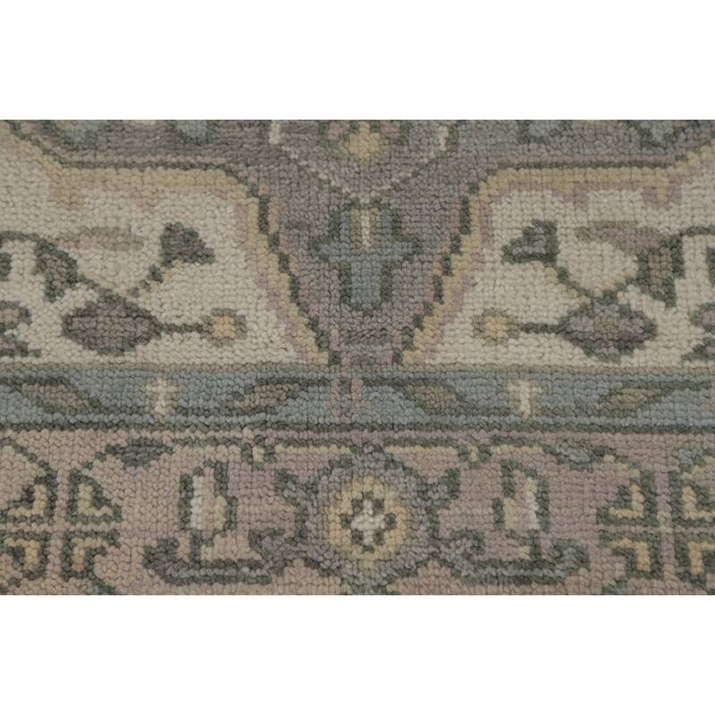 Transitional Gray Oushak Area Rug Handmade Wool Carpet - 5'11" x 8'11" - 5'11" x 8'11" - Grey
