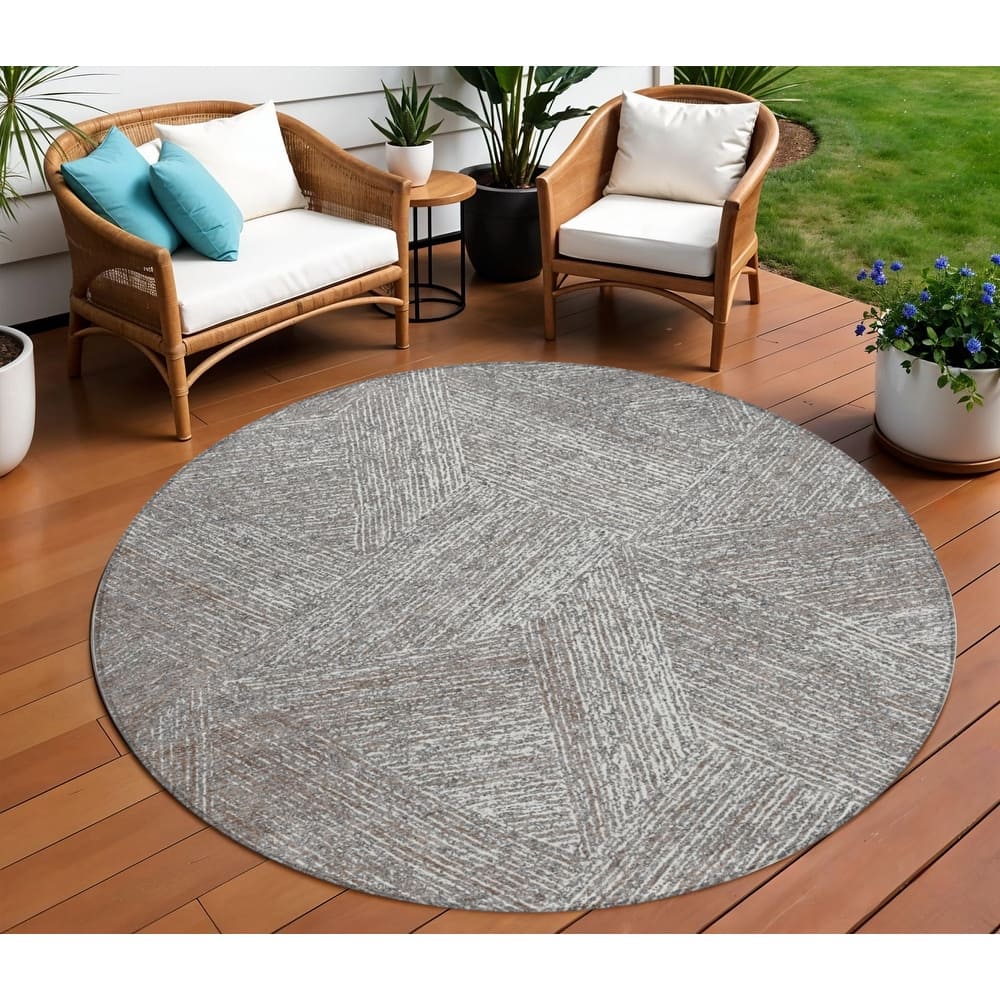HomeRoots Abstract Transitional Rectangle Outdoor Rug