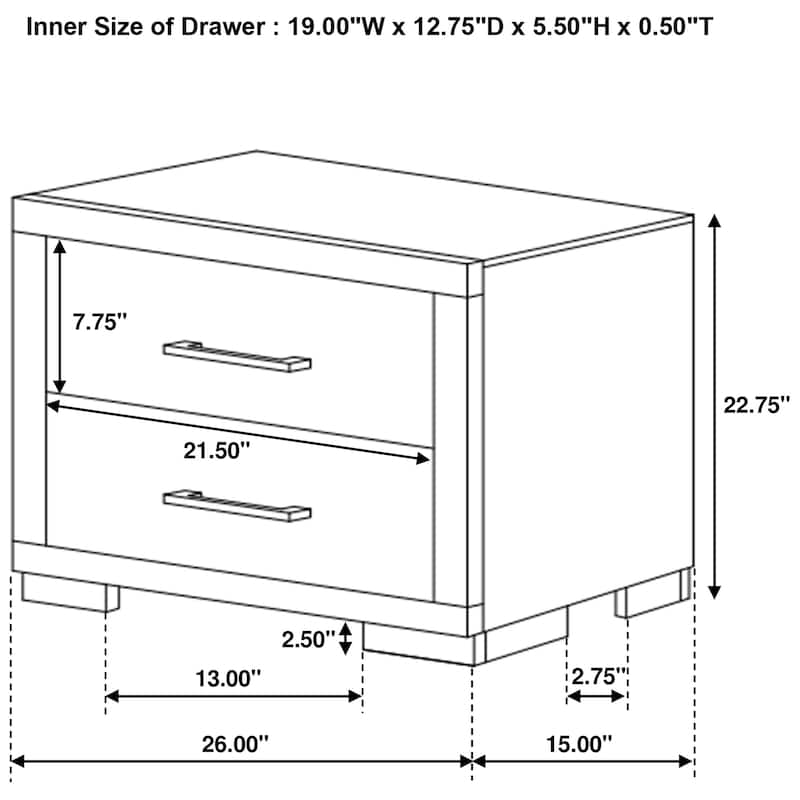 Polk Cappuccino 2-drawer Nightstand