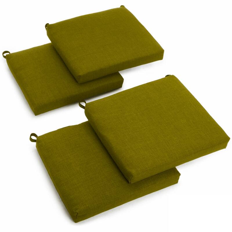Blazing Needles 20-inch Solid Indoor/Outdoor Chair Cushion (Set of 4) - Avocado