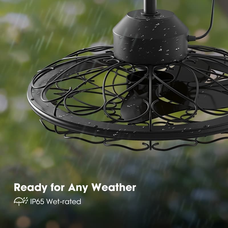 Wall Mounted Fan with Lights 20” Wall Mount Fan with Remote 6 Speeds Plug in Wall Fan Reversible Dimmable 360°Adjustable