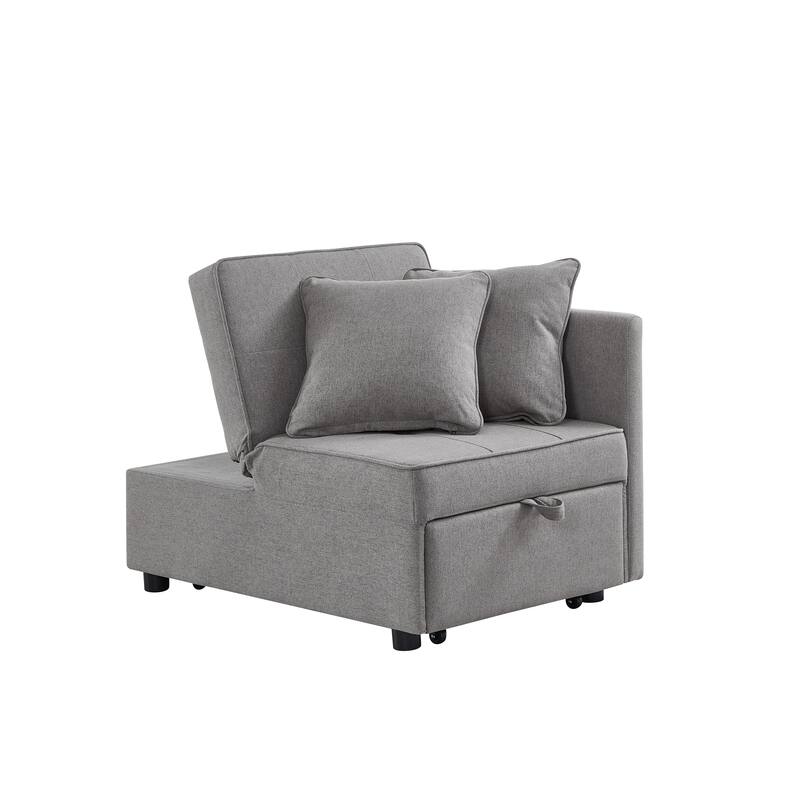 4-in-1 Sofa Bed - Convertible Recliner with Wood Frame