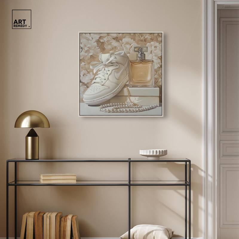 White Sneakers and Pearls Canvas by Art Remedy