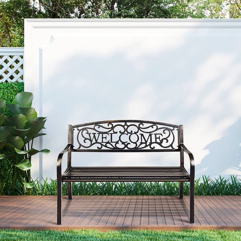 Costway Garden Bench Outdoor Furniture Porch Path Loveseat Chair - See Details