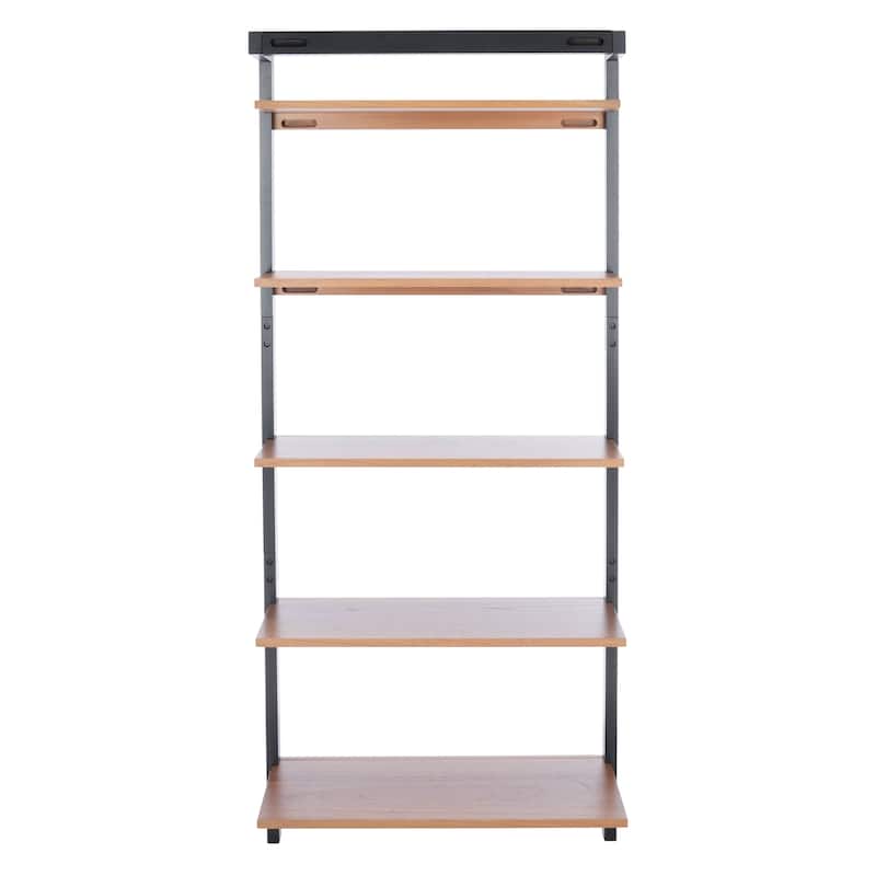 SAFAVIEH Babs 5-Tier Leaning Etagere Bookcase - 31.5" W x 11" L x 72.4" H - 31Wx11Dx72H