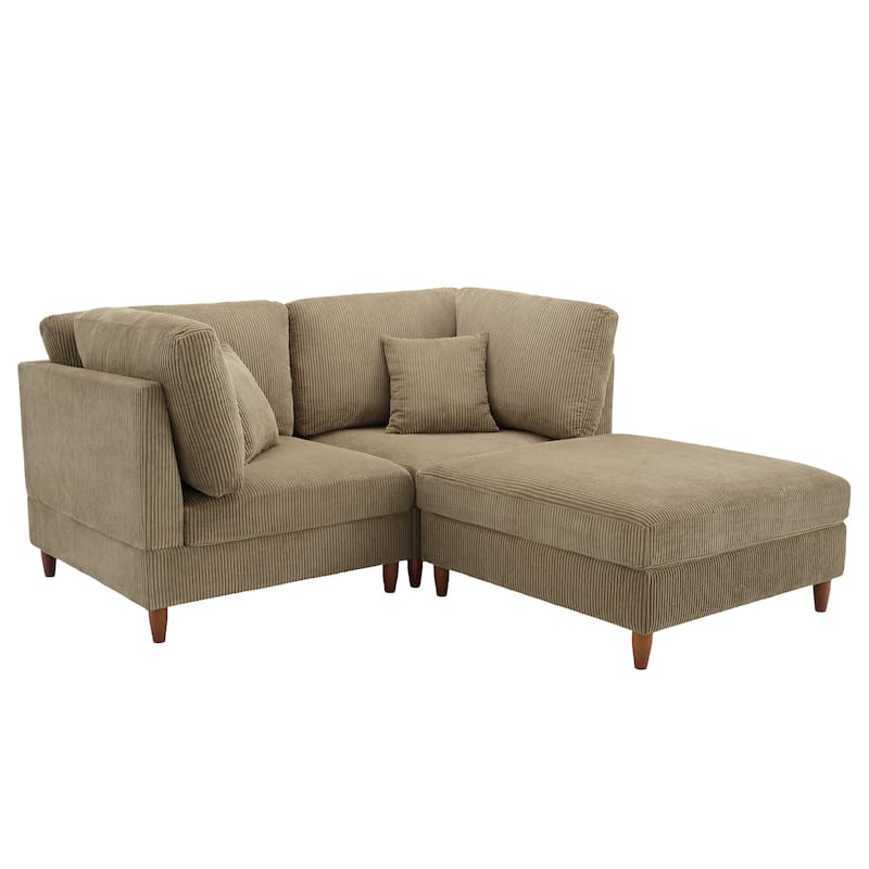Modern Oversized Modular Corduroy Sectional Sofa Set
