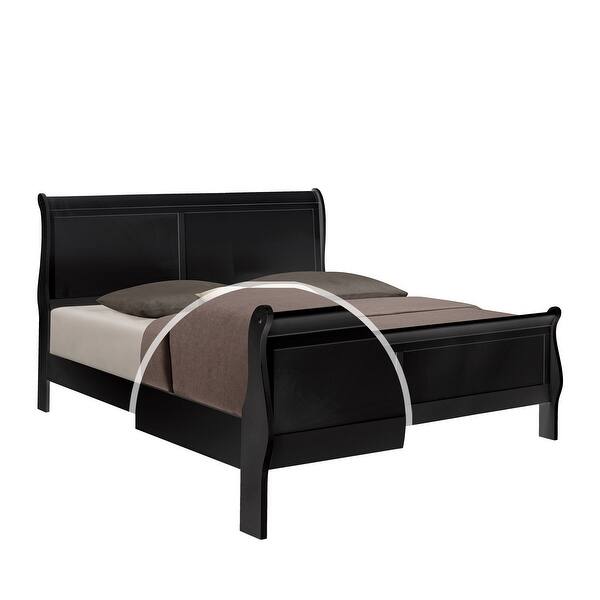 Sleigh Design Wooden King Size Headboard And Footboard Black Overstock 31979558 Haageep 18 inch king bed frame high metal bedframes platform no box spring needed with storage heavy duty. usd