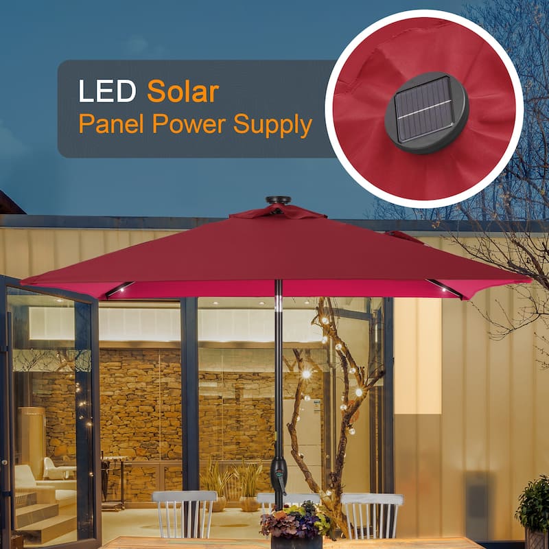 LIVOOSUN 6.5×6.5FT LED Square Patio Umbrella with UPF50+, Tilt Function, and Wind-Resistant Design——Experience Outdoor Comfort
